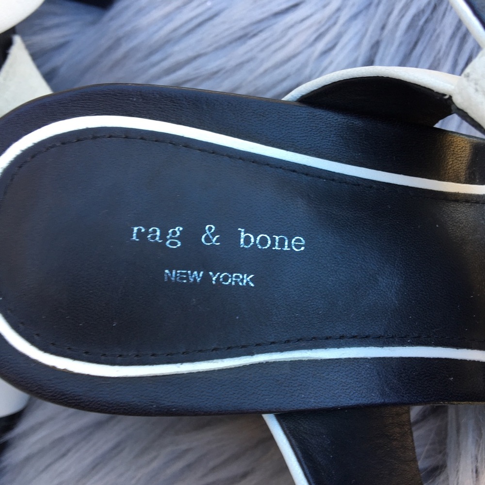 Rag & bone White Black Lucite heel Strappy Heels - Picture 4 of 5